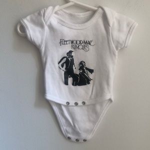 Baby White Unisex Onesie w/ Fleetwood Mac graphic